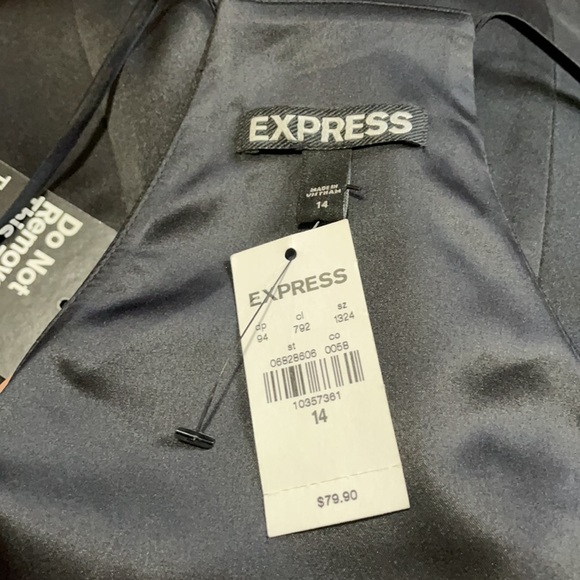 Express Satin Little Black Dress Size 14 - Picture 9 of 9